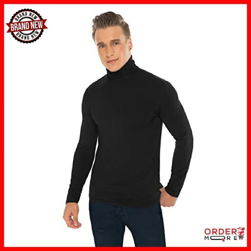 Men's Slim Fit Turtleneck Thermal Pullover Long Sleeve Lightweight Shirt